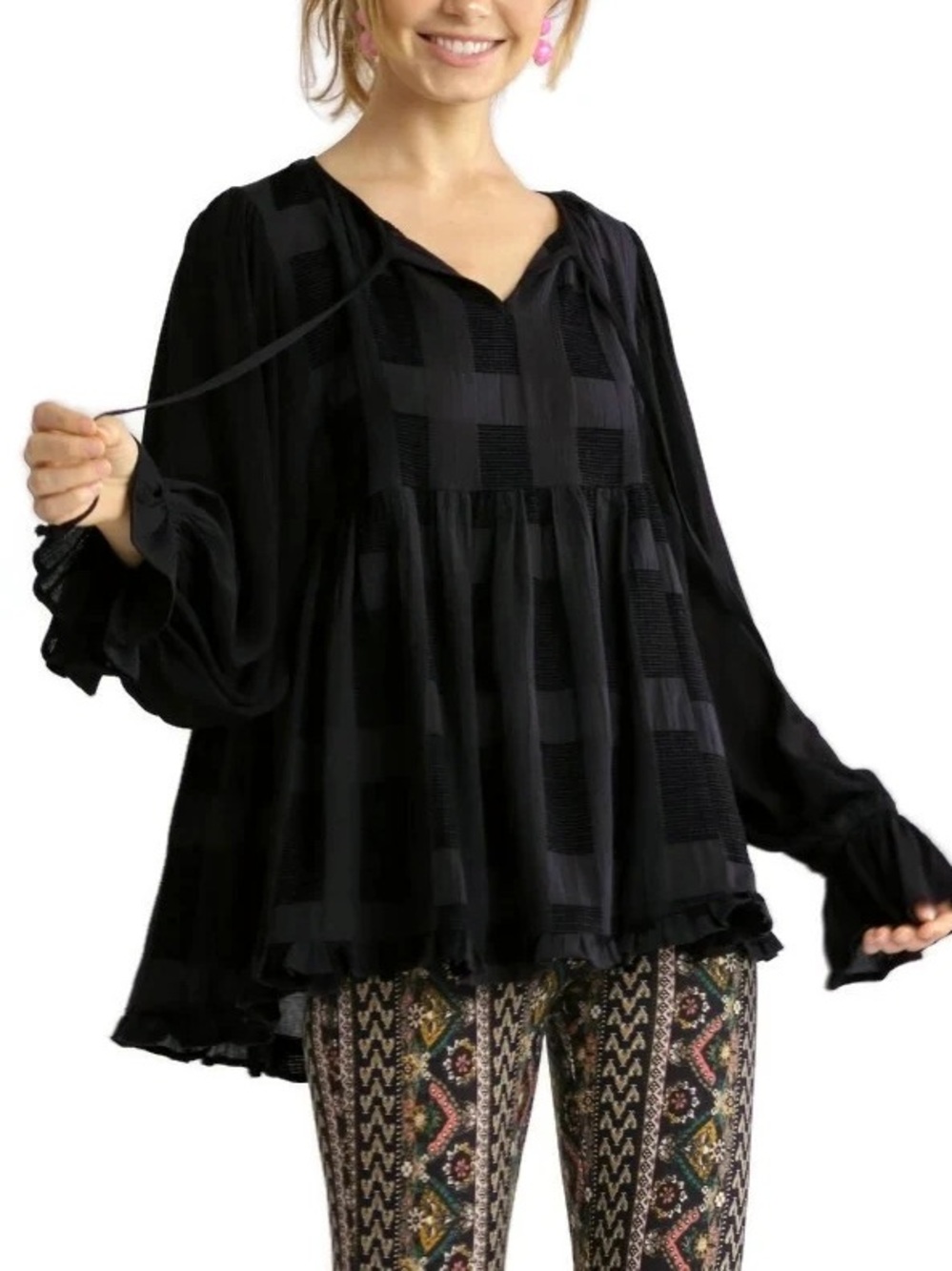 Umgee Chenille Babydoll Top
